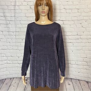 Vintage Jessica Holbrook Liquid Knit Purple Long Sleeve Top Size M